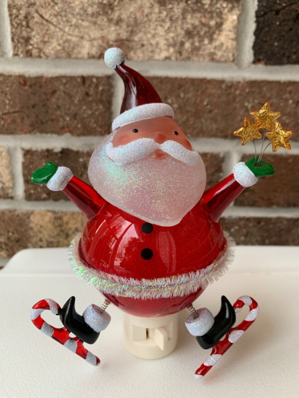 Ice Skating Santa Claus Night Light Christmas Decoration Santa Claus